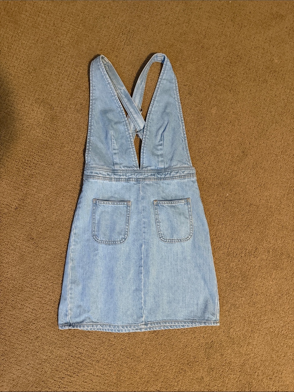 BDG Light Blue Denim Pinafore Dress